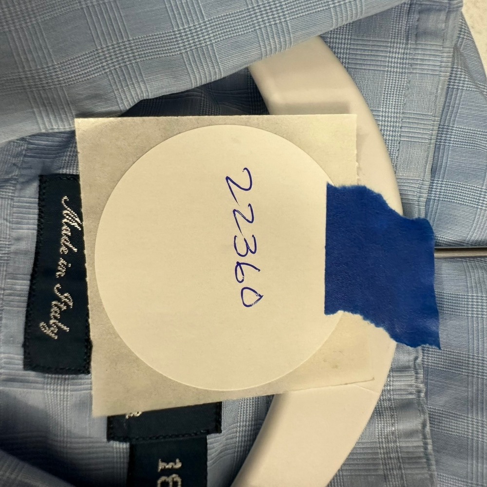 Polo Ralph Lauren Men Blue Glen Plaid Shirt Size 16 Italian Made Preppy Heritage - Picture 6 of 6
